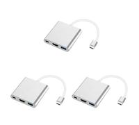 Giwnhvx 3 x Adattatore USB C a Multiporta USB di tipo C a 4K, USB3.0 e convertitore di porta di alimentazione USB C compatibile