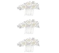 Giwnhvx 3 x pettini da sposa vintage per capelli in imitazione promozionale motivo floreale accessori per capelli spille,
