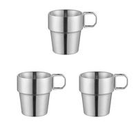 Giwnhvx 3 x Tazza in acciaio Tazza da caffè impilabile tazza d'acqua all'aperto tazza da birra tazza da per tazza da caffè pic-nic