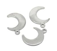 Giwnhvx 30 ciondoli a forma di luna in acciaio inossidabile con tono 16 mm x 12 mm
