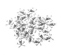 Giwnhvx 30 ciondoli a forma di teschio per Halloween, 24 x 21 mm, colore: argento antico