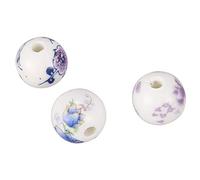 Giwnhvx 30 pezzi modello di fiori misti rotondi in ceramica Dia. 12 mm (4/8 pollice)