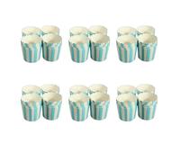 Giwnhvx 300 pirottini di carta per cupcake, per muffin, dessert, a righe blu