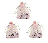 Giwnhvx 300 Pz 9X12 cm Cuore Stampato Sacchetti di Organza Rosa Gioielli Sacchetti Sacchetto Sacchetti di Organza Coulisse Sacchetti Regalo