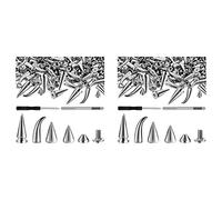 Giwnhvx 300 Set di Punte e Borchie di Forma Mista in Cono Croc Spikes Kit di Rivetti in Pelle per Abbigliamento Scarpe Cinture Fai da te