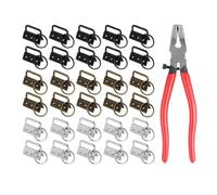 Giwnhvx 31 pezzi di 32 mm portachiavi hardware kit è adatto per polso morsetto cordino portachiavi strumenti fai da te facile installare
