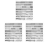 Giwnhvx 312 pezzi Cinematica Lightbox Sostituzione Lettere e Numeri Segni Nero per A4 Light Up Letter Box Segno Message Board 65,4 x 35 mm (LED Light Box non è incluso)(Colore: Nero)