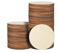 Giwnhvx 36 cerchi in legno da 10,2 cm, rotondi, colore legno, taglio rotondo