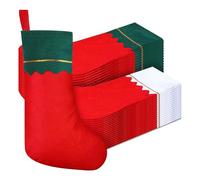 Giwnhvx 36 pezzi calze di Natale, decorazioni natalizie, calze di Natale, calze di Natale, verde e e rosso , calze di Natale, Babbo Natale per le feste.