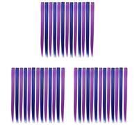 Giwnhvx 39 pezzi colorati evidenziano la clip colorata nelle estensioni dei capelli 55 cm posticci sintetici dritti, viola + blu