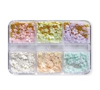 Giwnhvx 3D Fiore Nail Art Ciondoli 6 Griglie 3D Acrilico Unghie Strass Luce Fiore di Ciliegio Nail Art Perline Fai da te Decorazioni per Unghie