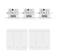 Giwnhvx 3PCS Interruttore A Parete Luce Senza Fili 433Mhz Ricevitore Relè con 2X 3Gang Pannello Interruttore LED Telecomando per Lampada LED