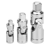 Giwnhvx 3PCS Universale Socket Adapter 1/4 3/8 1/2 Socket Giunto Universale Presa Universale Cricchetto Strumento Argento