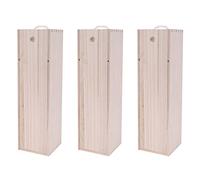 Giwnhvx 3X Bottiglia di Vino Rosso Scatola di Imballaggio di Legno per Hampagne Flauto Speciale Legno Regalo di Stoccaggio per Vino Può Fare Logo Box
