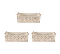 Giwnhvx 3X Cestino Portaoggetti Boho Scatola Decorativa Cestini nel Macramè per L'Organizzatore da Appoggio Intrecciato Un Mano per il Soggiorno Della Camera da Letto