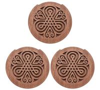 Giwnhvx 3X Chitarra Legno Soundhole Sound Hole Copertura Blocco Feedback Buffer Legno di mogano per EQ Chitarre Folk Acustiche 7