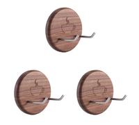 Giwnhvx 3X Espresso Portafilter Wall Rack Ganci da Parete In Noce con Ganci In Acciaio Inossidabile Adatti per Portafiltro da 51/54/58 mm