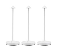 Giwnhvx 3X Lampada da Tavolo A LED Ricaricabile da 1800 MAh Lampada da Tavolo con Regolazione Touch per Camera da Letto Decorazione Ristorante Bianca