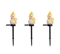Giwnhvx 3X Luci Solari Pupazzo di Neve Natale un Energia Solare LED Pupazzo di Neve Decorazione Luci per Esterni da Giardino Lampade Natalizie Gialle