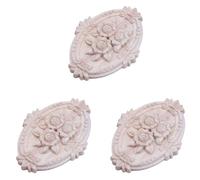 Giwnhvx 3X Ornamento in Legno Retro Applique Scultura Ornamento per Decorare Mobili Porta (13X9Cm)