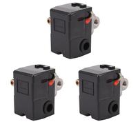 Giwnhvx 3X pressostato controllo compressore d'aria 140-175 PSI 4 porte Heavy Duty 26 AMP nero