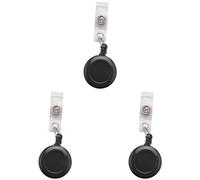 Giwnhvx 3X retrattile Yo Yo Portachiavi Pull Chain Clip Cintura ID Card Holder Ski Pass - Nero