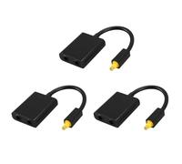Giwnhvx 3X Splitter Audio Ottico Digitale SPDIF 2 Vie Adattatore di Splitter Toslink 1 Ingresso 2 Uscite Hub Spdif Cavo Ottico