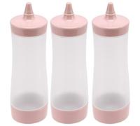 Giwnhvx 3X Squeeze Bottiglia Accessori Da Cucina Salsa in Plastica Salsa in Plastica Ketchup Stufato Condimento Dispenser Rosa Trasparente