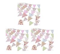 Giwnhvx 3X Striscioni in Tessuto 40 Piedi Banner Banderole Esterni 42 Pezzi Bandiera a Tre Angoli in Cotone Vintage Floreale per Festa di Compleanno Giardino