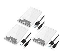 Giwnhvx 3X USB3.0/Type-C HDD Enclosure di 2.5 Pollice Hard Disk Case SSD SATA3 a USB 3.0 Trasparente HDD Box USB C HDD Caso 5Gbps