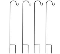Giwnhvx 4 ganci da pastore da giardino in metallo per esterni, supporto per piante e uccelli, 120 x 10 x 1 cm