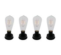 Giwnhvx 4 lampadine a filamento di tungsteno a energia solare a LED, 2800 K, con sensori di luce automatici, per recinzioni, luci notturne per lampada da giardino (8,5 cm)