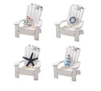 Giwnhvx 4 mini sedie da spiaggia in legno per uso domestico, ornamento da tavolo, decorazione artistica