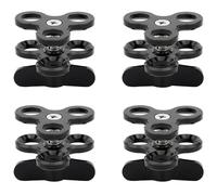 Giwnhvx 4 morsetti a sfera a 3 fori per luci subacquee, braccio a sfera, clip a farfalla, staffa di montaggio per action camera, torcia, treppiede, nero