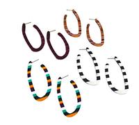 Giwnhvx 4 Paia di Orecchini Set Boemia U Forma Resina Acrilico Orecchini per le Donne Vintage Multicolor Geometrica Drop Earring Dangle