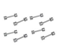 Giwnhvx 4 Paio di Orecchini Haltere In Acciaio Titanio Orecchini Chip 3mm Colore
