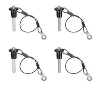 Giwnhvx 4 perni a sgancio rapido in acciaio inox, diametro 6 mm, perno di bloccaggio a sfera con pulsante per cordino, lunghezza utilizzabile 25 mm