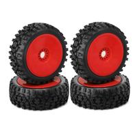 Giwnhvx 4 pezzi 1/8 RC gomma pneumatico 120 mm 112 mm mozzo esagonale 17 mm per auto RC 1/8 su strada fuoristrada parti di ricambio accessori, rosso