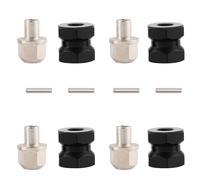 Giwnhvx 4 Pezzi 12 mm Adattatore di Trasmissione Ruota Esagonale 12 mm Accoppiatore Combinatore Estensione per 1/10 RC Auto Ciniglia SCX10 D90, Nero