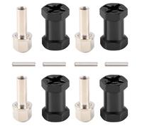 Giwnhvx 4 Pezzi 12 mm Adattatore di Trasmissione Ruota Esagonale 20 mm Accoppiatore Combinatore Estensione per 1/10 RC Auto Ciniglia SCX10 D90, Nero
