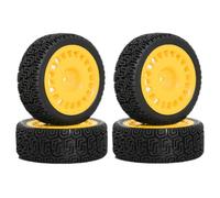 Giwnhvx 4 pezzi 68 mm - Pneumatici in gomma Ruota Pneumatico per XV01 XV02 TT01 TT02 PTG-2 1/10 RC -Racing Car Upgrade Parts Giallo