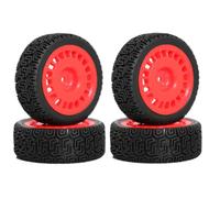 Giwnhvx 4 pezzi 68 mm - Pneumatici in gomma ruota pneumatico per XV01 XV02 TT01 TT02 PTG-2 1/10 RC -Racing Car Upgrade Parts Rosso