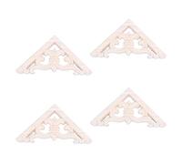 Giwnhvx 4 pezzi 8 x 8 cm legno intagliato ad angolo applique decorazione mobili artigianato non verniciato