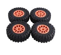Giwnhvx 4 pezzi di ruota Beadlock in plastica e nylon da 2,2 pollici, pneumatico da 4,72 pollici/120 mm con combinazione esagonale da 12 mm per accessori ciniglia da 1/10 RC arancione