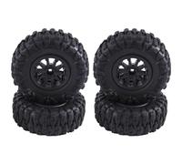 Giwnhvx 4 pezzi di ruota Beadlock in plastica e nylon da 2,2 pollici, pneumatico da 4,72 pollici/120 mm con combinazione esagonale da 12 mm per accessori di ricambio da ciniglia a 1/10 RC nero
