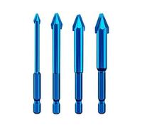 Giwnhvx 4 pezzi gambo esagonale ad alta durezza eccentrico trapano di precisione vetro piastrelle ceramica punzonatura pietra lastra triangolo trapano kit 6-12 mm, pregevole fattura