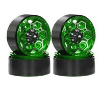 Giwnhvx 4 Pezzi in Metallo 1,9 Pollici Cerchio Ruota Beadlock Ruota per Auto su 1/10 RC Axial SCX10 Pro Capra TRX4 /D90 Redcat Verde