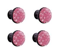 Giwnhvx 4 Pezzi Serie Manopole per Porta in Rosa Pulsanti di Strass Pulsante Cassetto Porta per Cucina Maniglie di Trazione