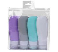 Giwnhvx 4 Pezzi/Set Silicone Bottiglie da Viaggio Ricaricabili Set Essence Shampoo Gel Doccia Bottiglie Contenitore Può Trasportare in Aereo 90 ML