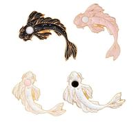 Giwnhvx 4 Pezzi Spilla Di Fortunato Vecchio Spilla Pesce Cane Gatto Spilla Smalto Spilla Badge In Metallo per Pin Unisex Giacca A